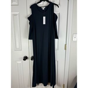 NWT Joan Vass Womens Navy Maxi Dress Size 3P (16P)